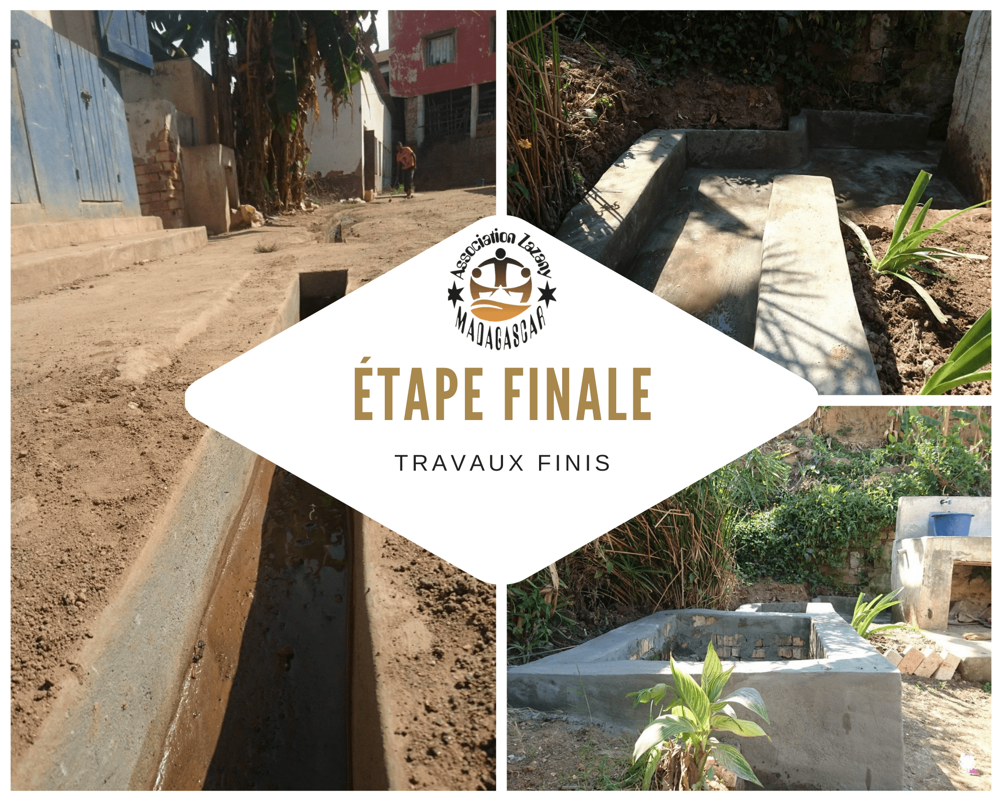 Création de canal d'évacuation d'eau - EPP Anosisoa Madagascar