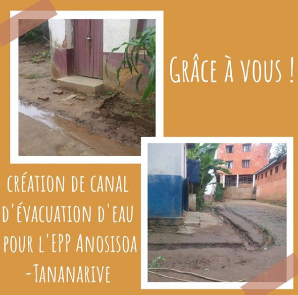 Creation de canal d'évacuation d'eau pour l'EPP Anosisoa