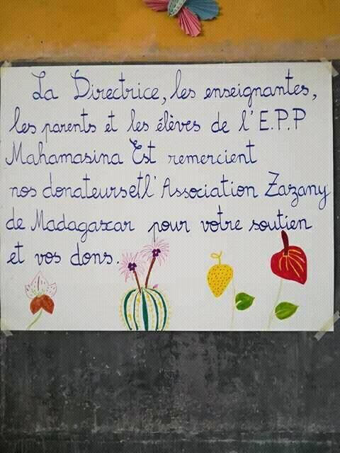 Remerciement des bénéficiaires de vos dons